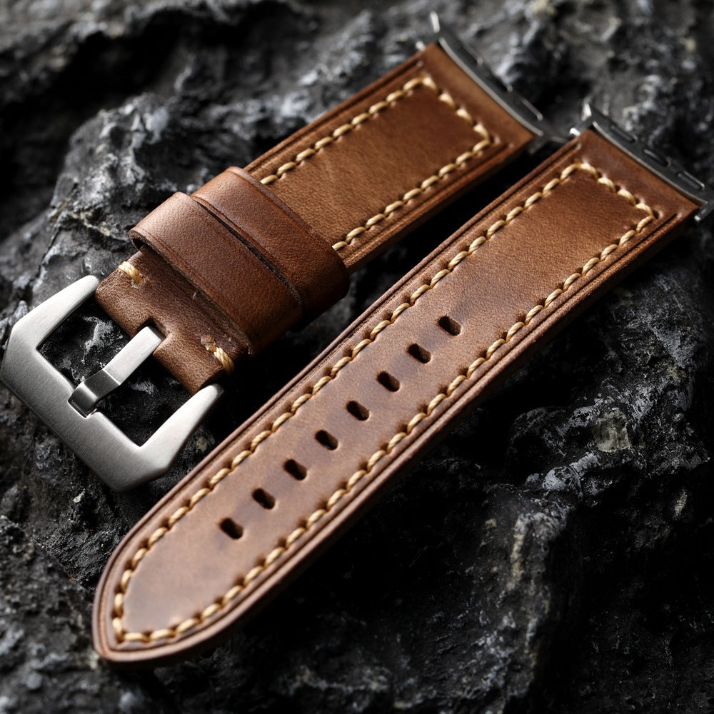 Classic Tan Leather Apple Watch Band