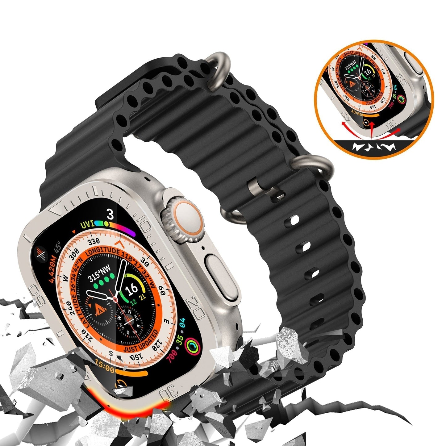 Clear Protective Glass Screen Cover for Apple Watch Ultra