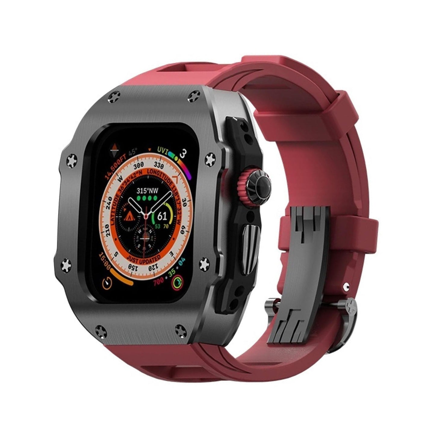 Durable Rubber Band & Metal Case for Apple Watch Ultra