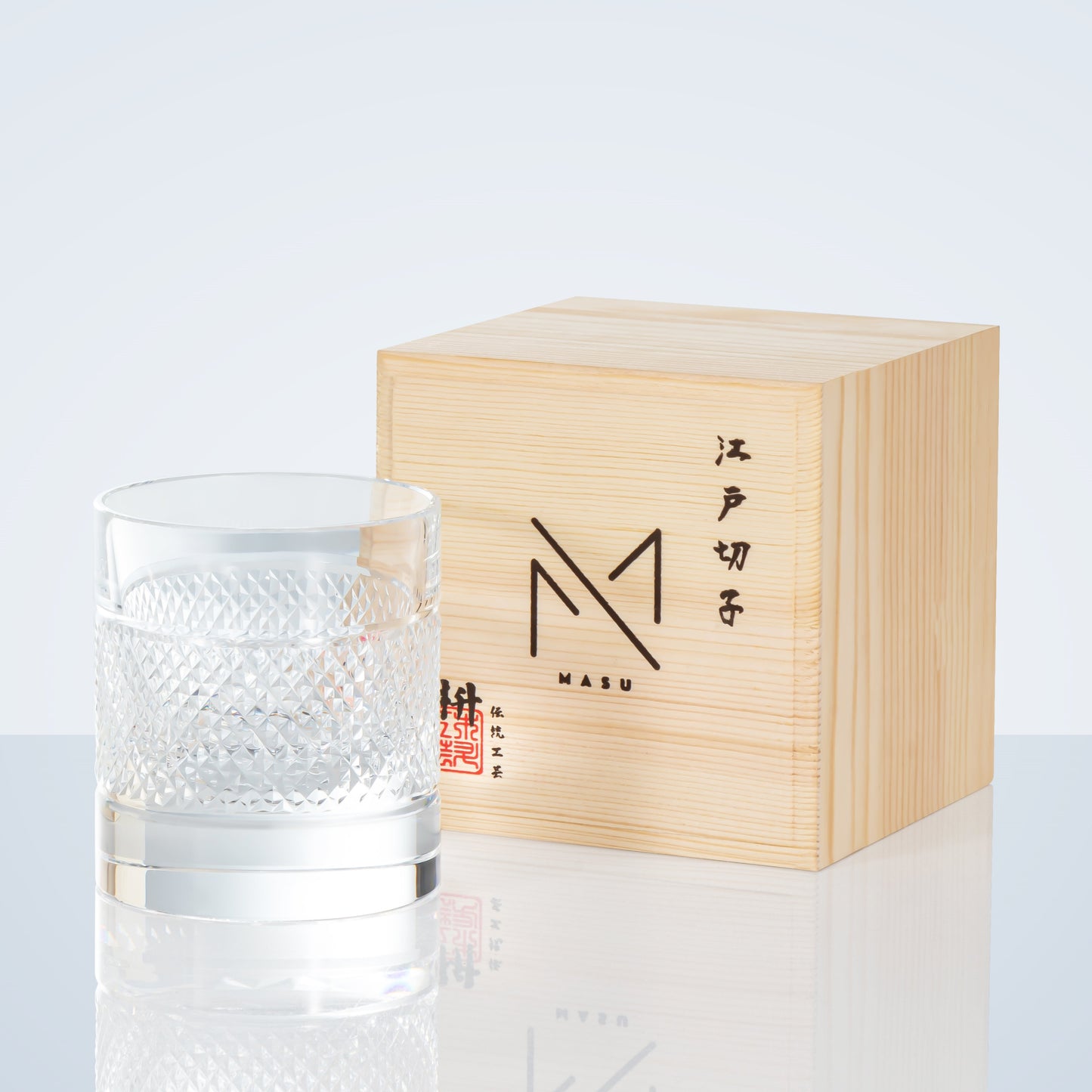 Colorful Diamond Whisky Glasses Set with Wooden Gift Box