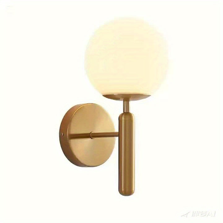 Sleek Glass Shade Wall Light | Brushed Metal Flush Mount Lamp