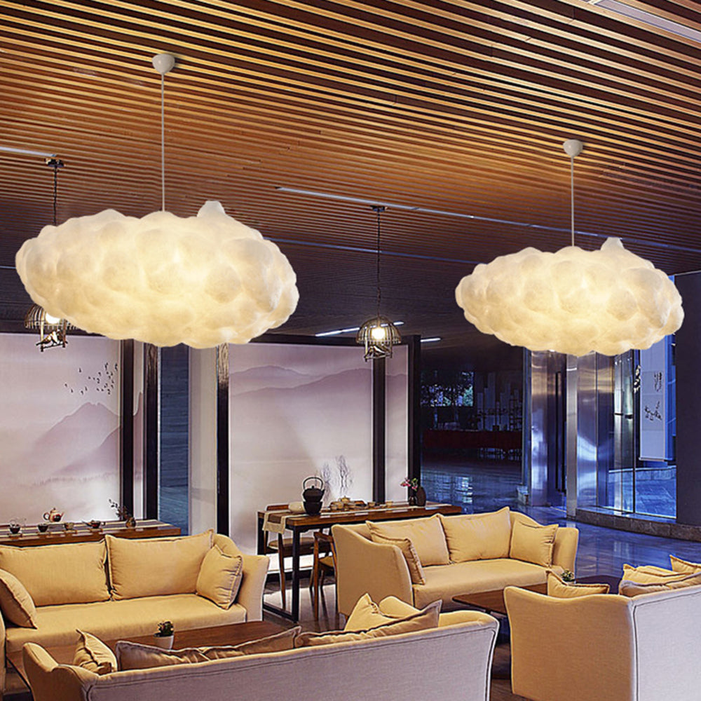 Soft White Cotton LED Hanging Light