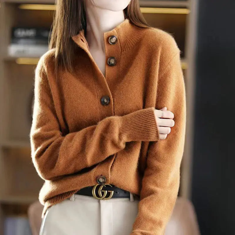 Cozy Cable Knit Button Sweater