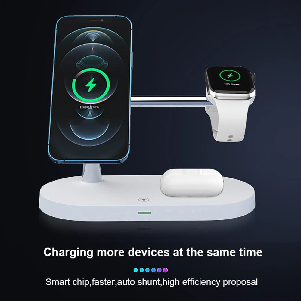 Compact 5-in-1 Phone Charging Dock with LED Nightlight