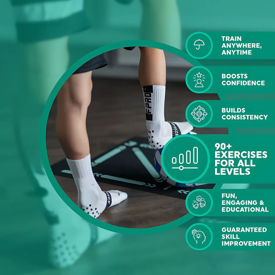 Premium Soccer Practice Mat and Coaching Guide