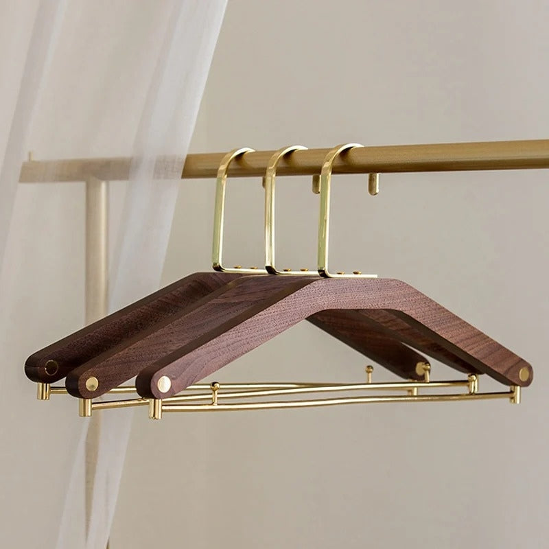 Sturdy Wooden Closet Organizers with Brass Hooks