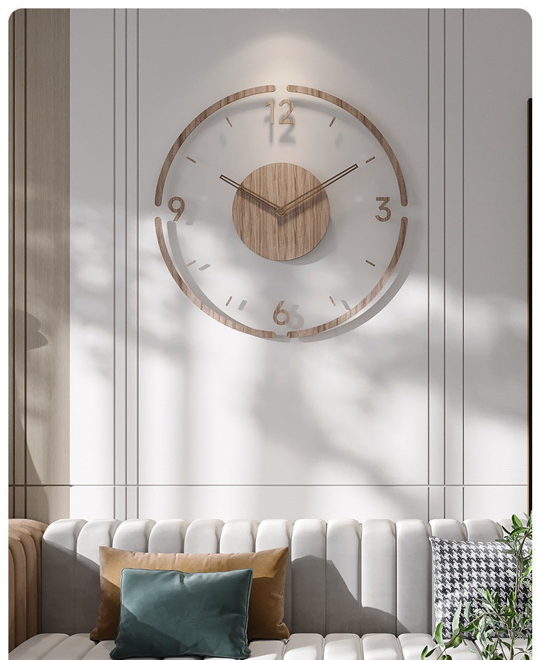 Natural Wooden Silent Wall Clock 35cm Home Decoration