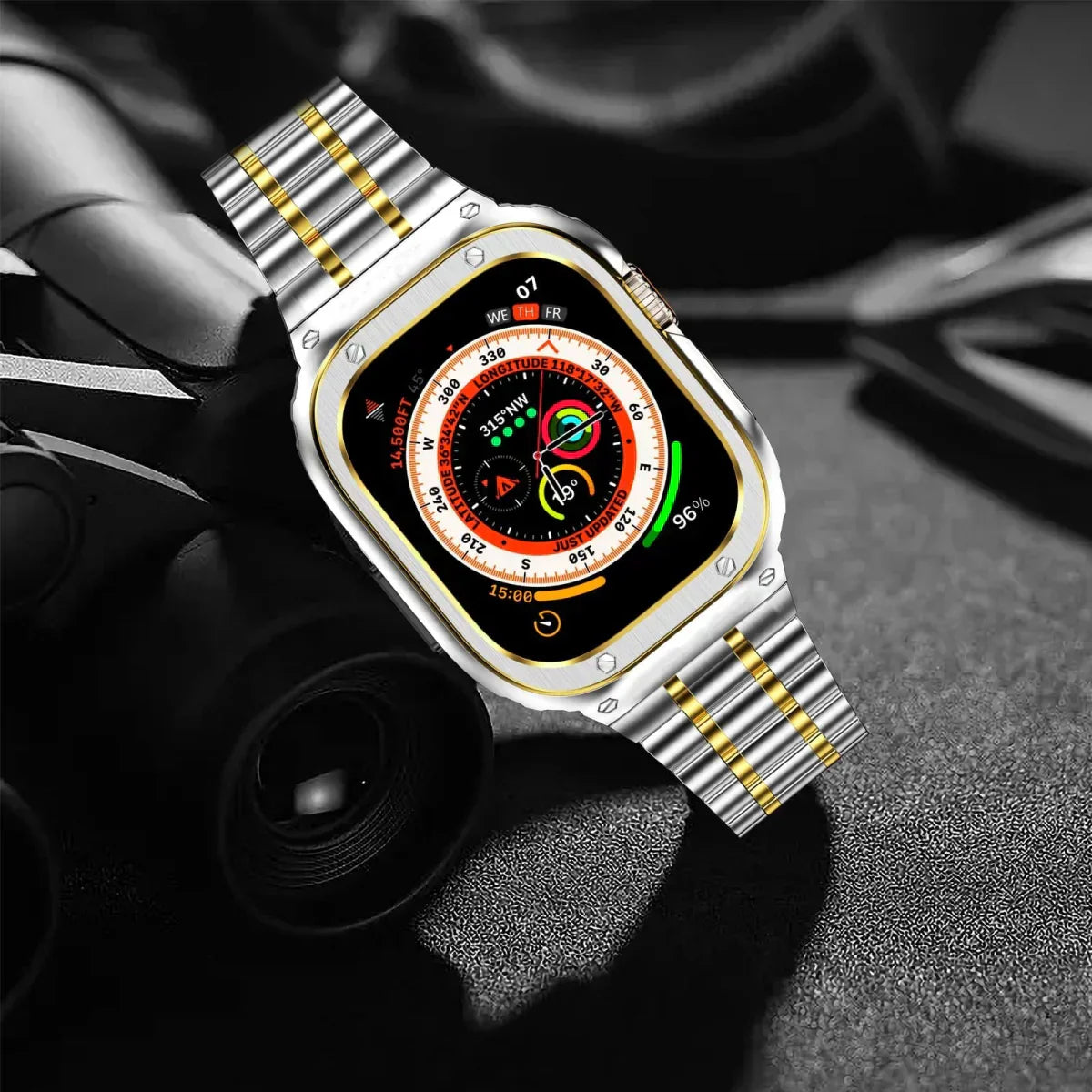 Durable Metal Watch Band with Clear Cover