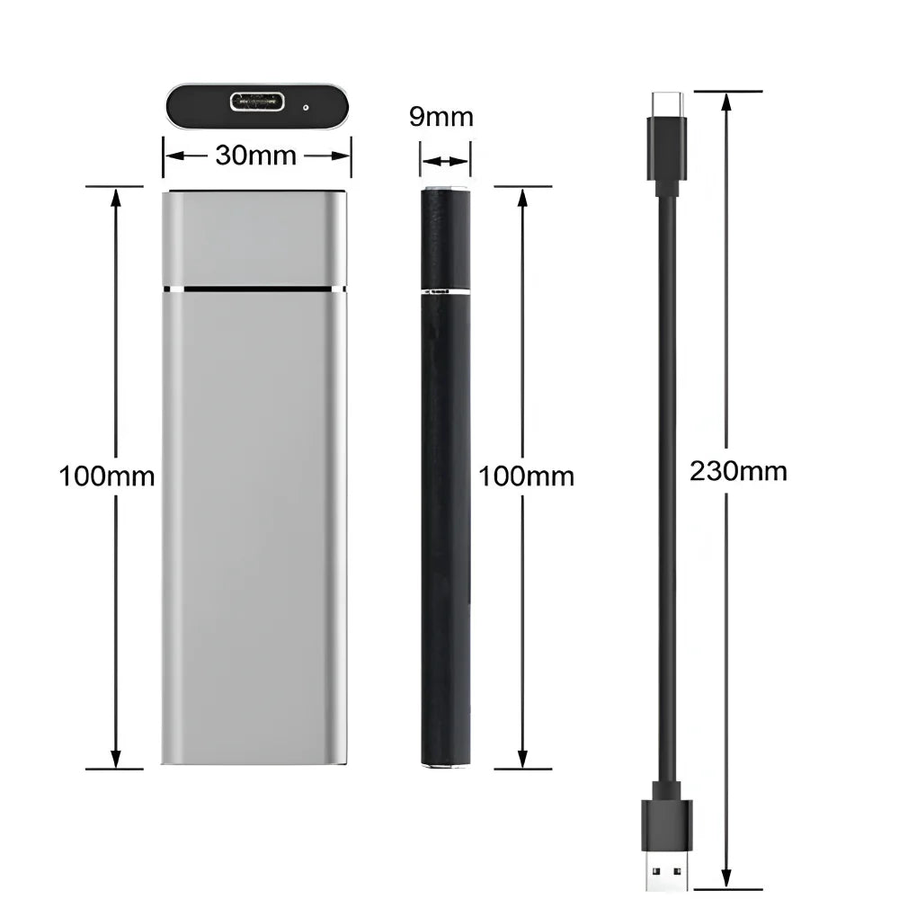 Compact USB Aluminum External Hard Drive Storage