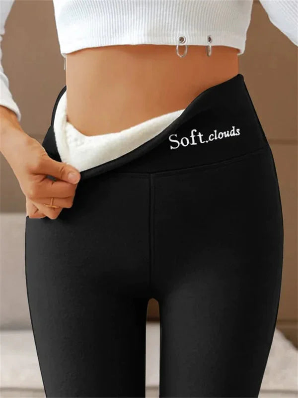 Soft Cashmere Lined Thermal Leggings for Women