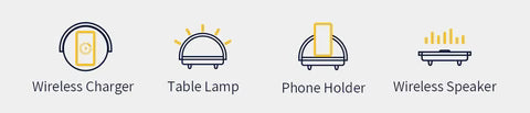 Smart 4-in-1 Bedside Table Lamp with Charger and Speaker