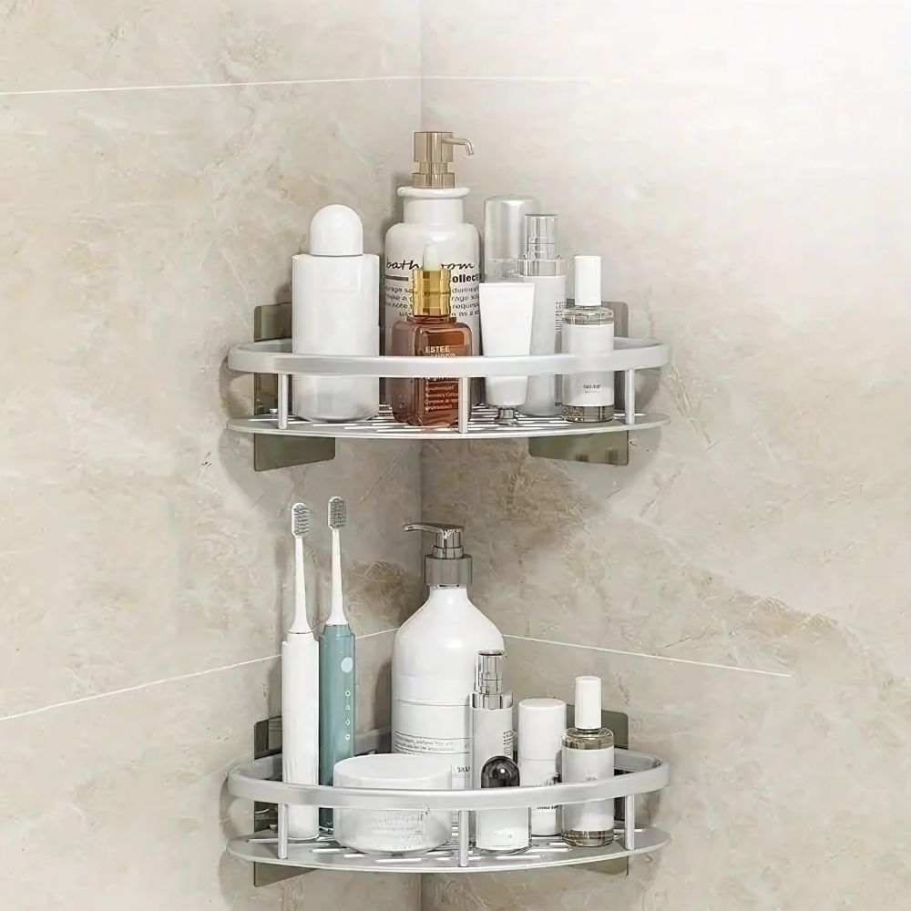 AquaAlu | Stylish Durable Black Shower Corner Shelf Organizer 6