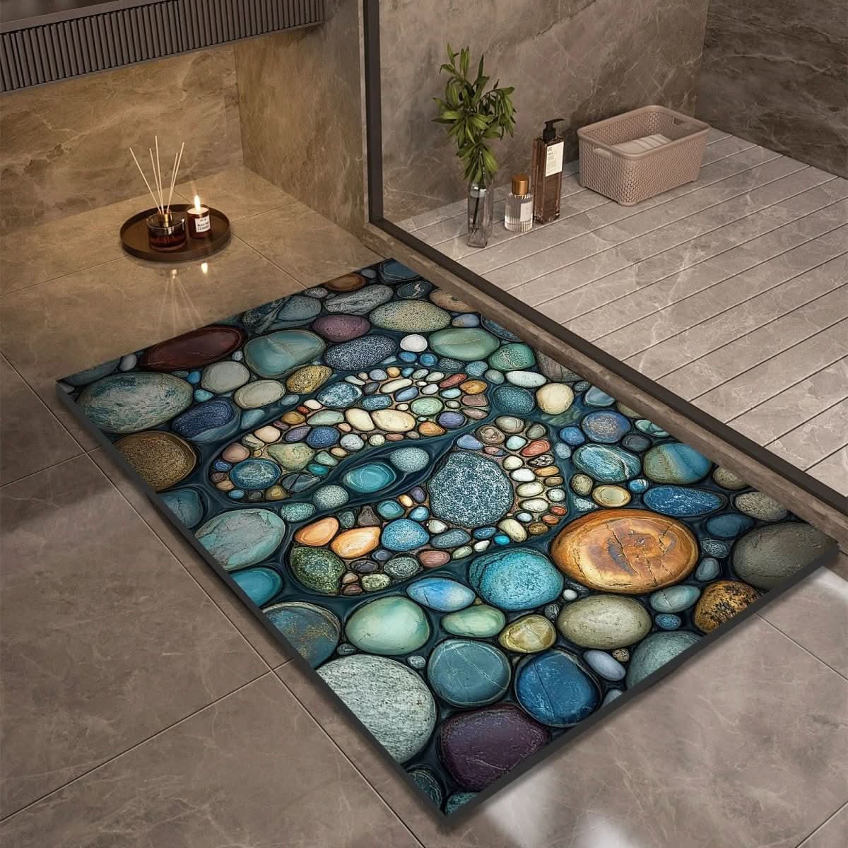 AquaStone | Stylish Non-Slip Diatomaceous Earth Bath Mat for Safety 21