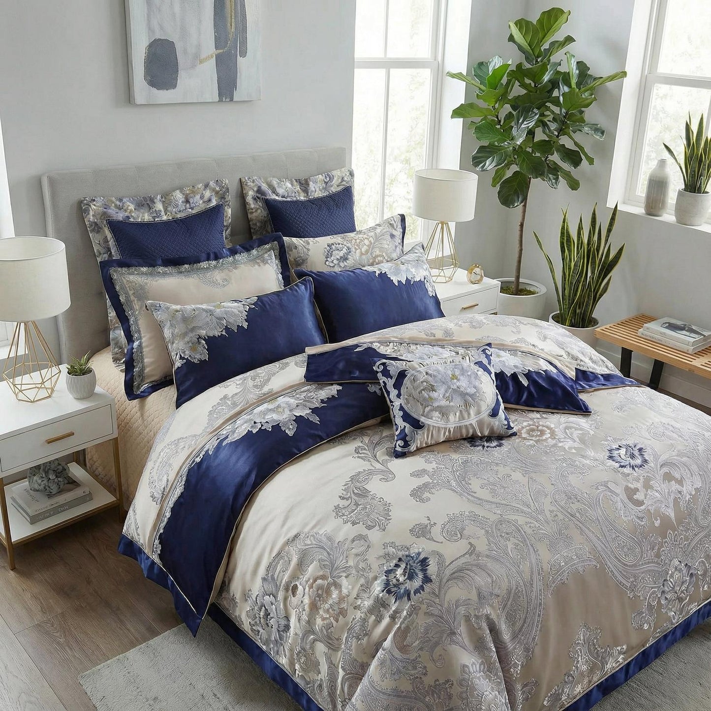 Luxury Soft Woven Bedding Set For Modern Homes