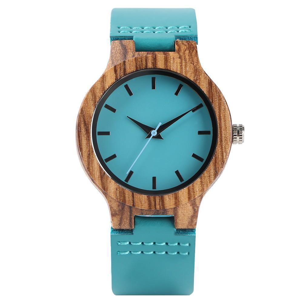 Natural Bamboo Women's Turquoise Watch - Lusomart