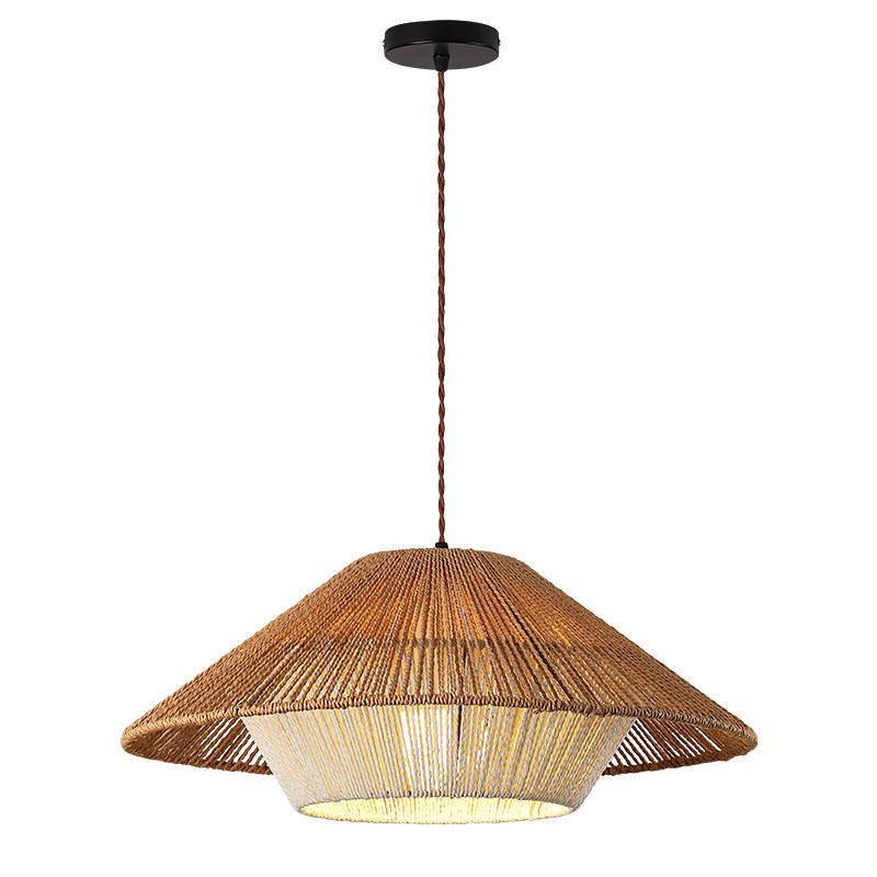 Natural Woven Pendant Light Boho Chic Dining Lamp