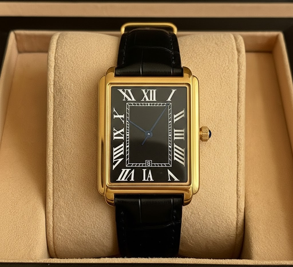 Vintage Leather Square Face Men's Analog Watch