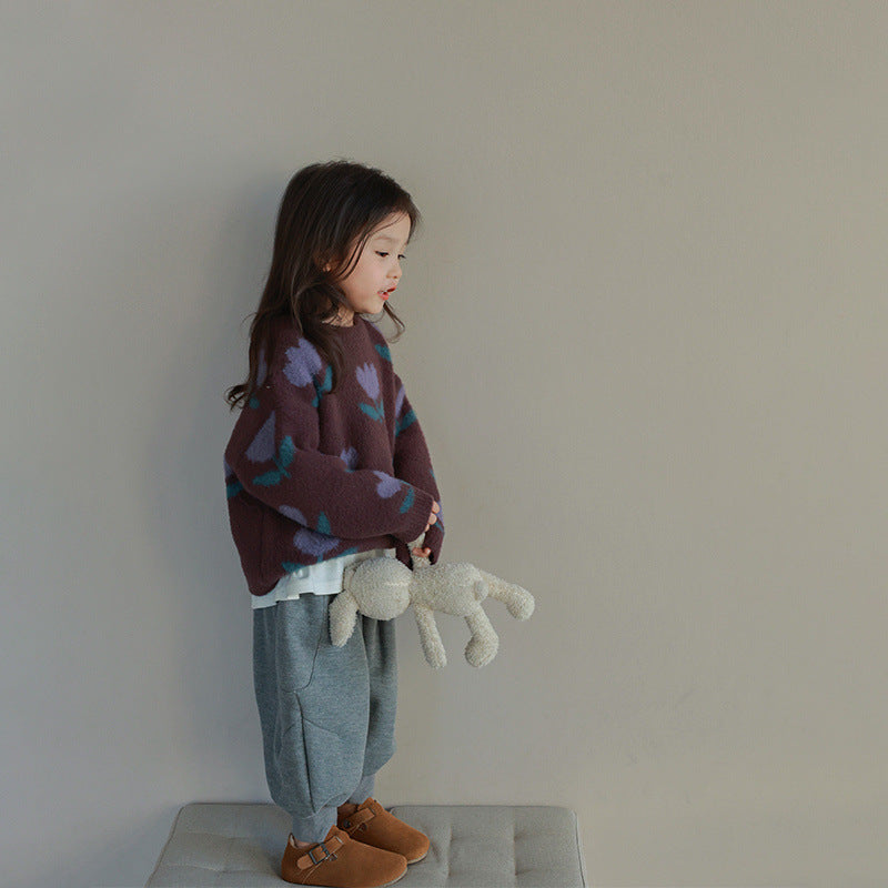 BloomBuddy™ – Sweater with Cheerful Tulip Print – Comfortable Children's Sweater 3