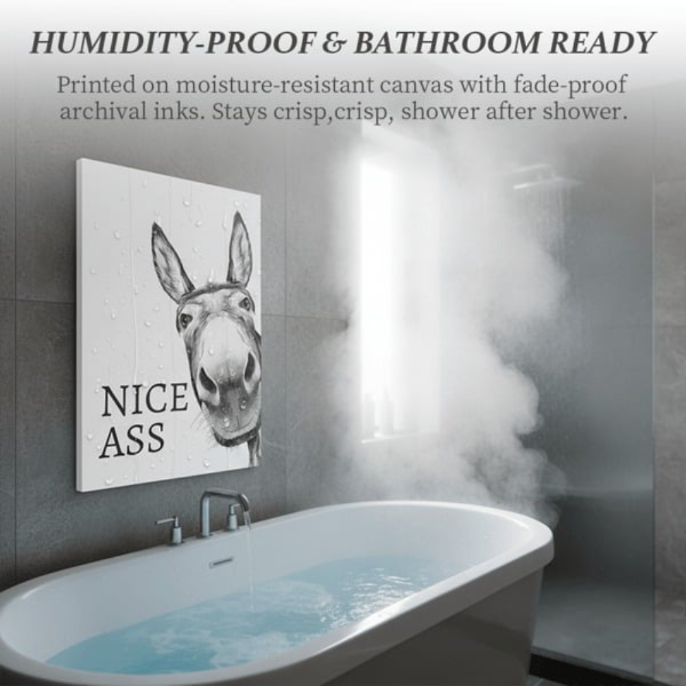 Comical Bathroom Wall Decor Farmhouse Style Canvas Print