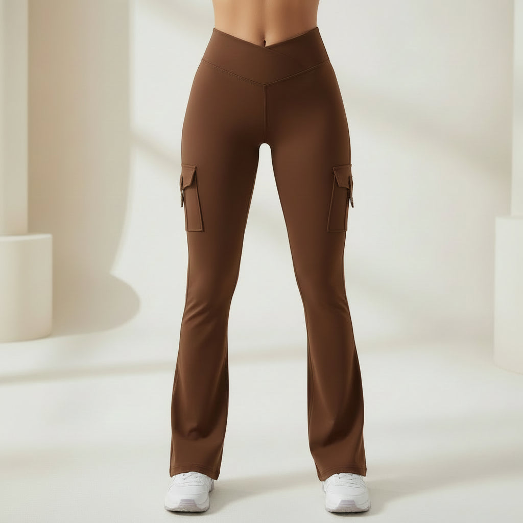 Comfortable High Waisted Wide Leg Womens Cargo Pants