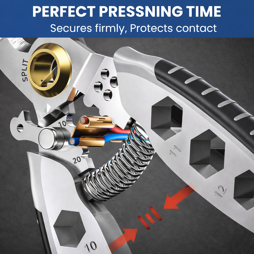 Heavy Duty Wire Cutter Crimper Tool with Metal Blade