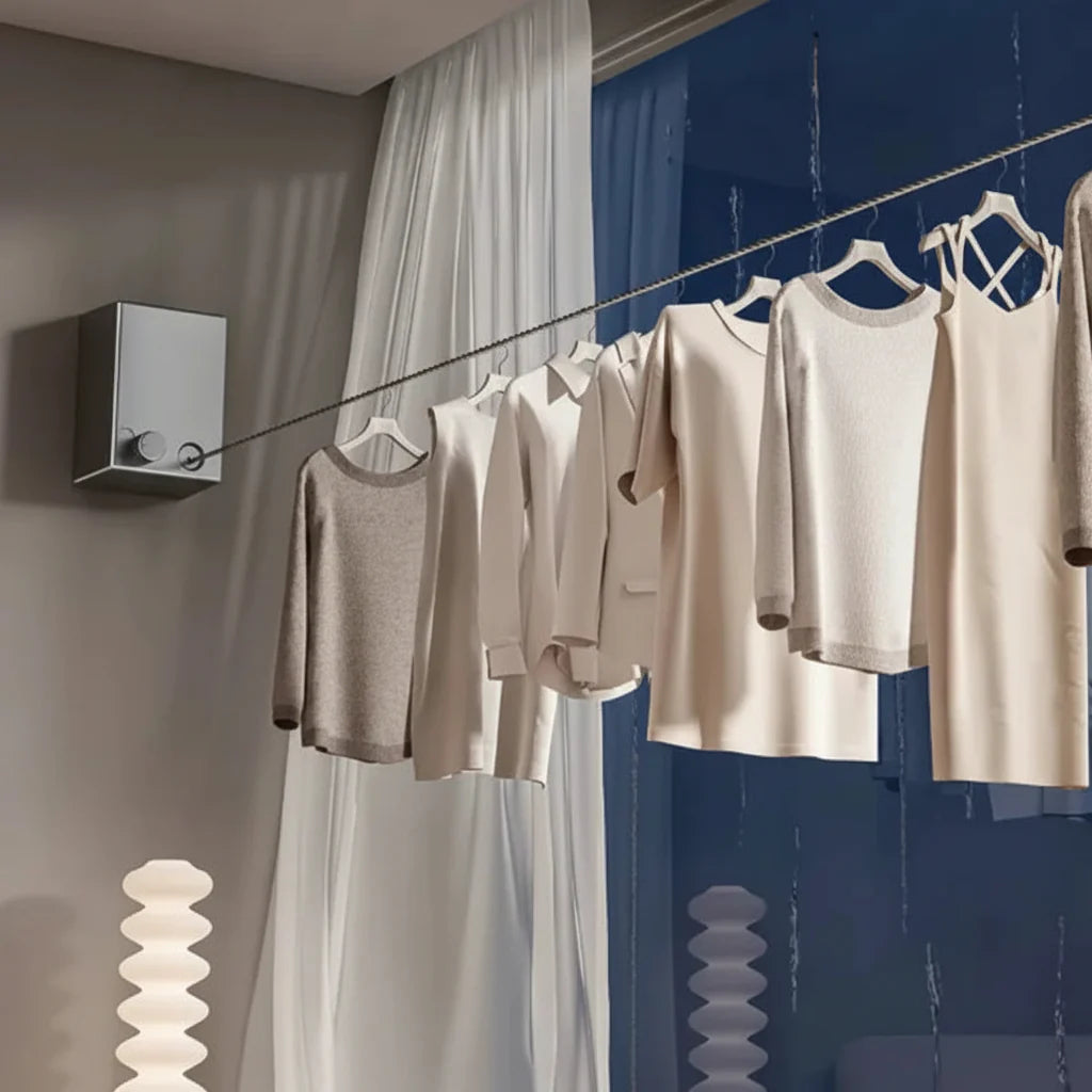 Compact Folding Wall Mount Laundry Drying Line