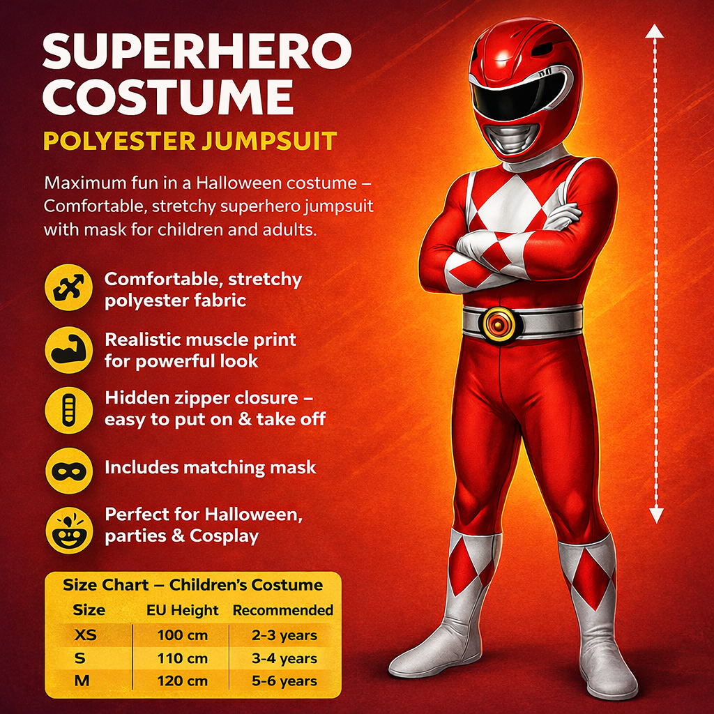 Fun Superhero Costume Jumpsuit for Kids Party Wear