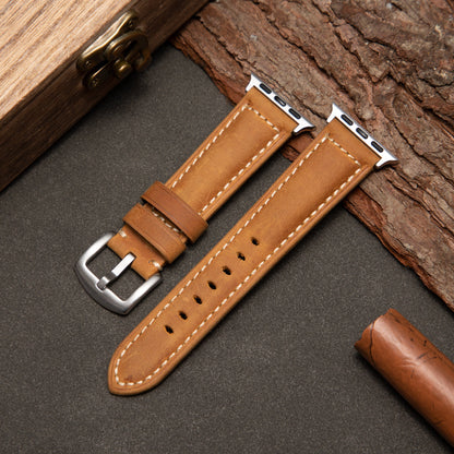 Classic Brown Leather Watch Strap — Iced Pattern