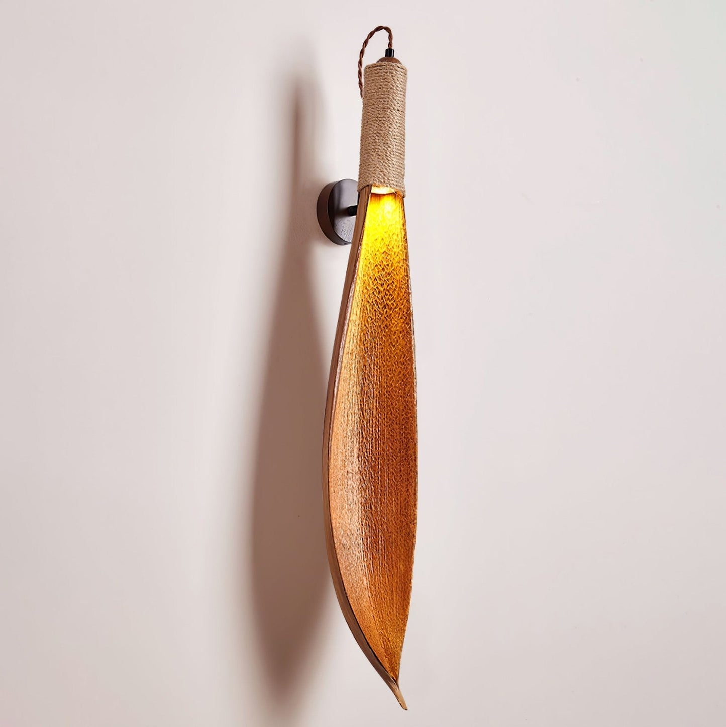 CocoaGlow | Rustic Natural Wall Lamp with Organic Jute Design 9
