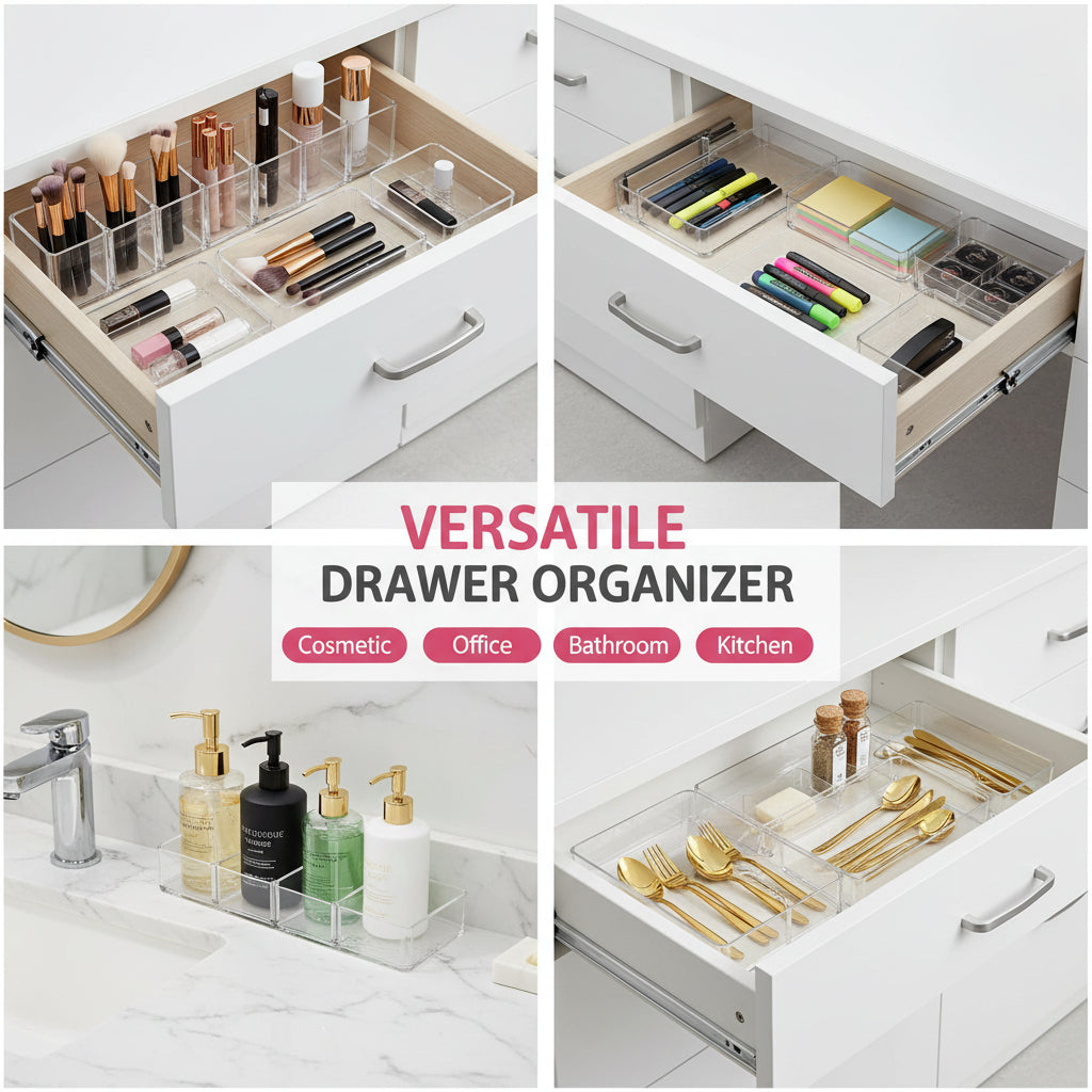 Compact Stackable Storage Tray Set for Home Office