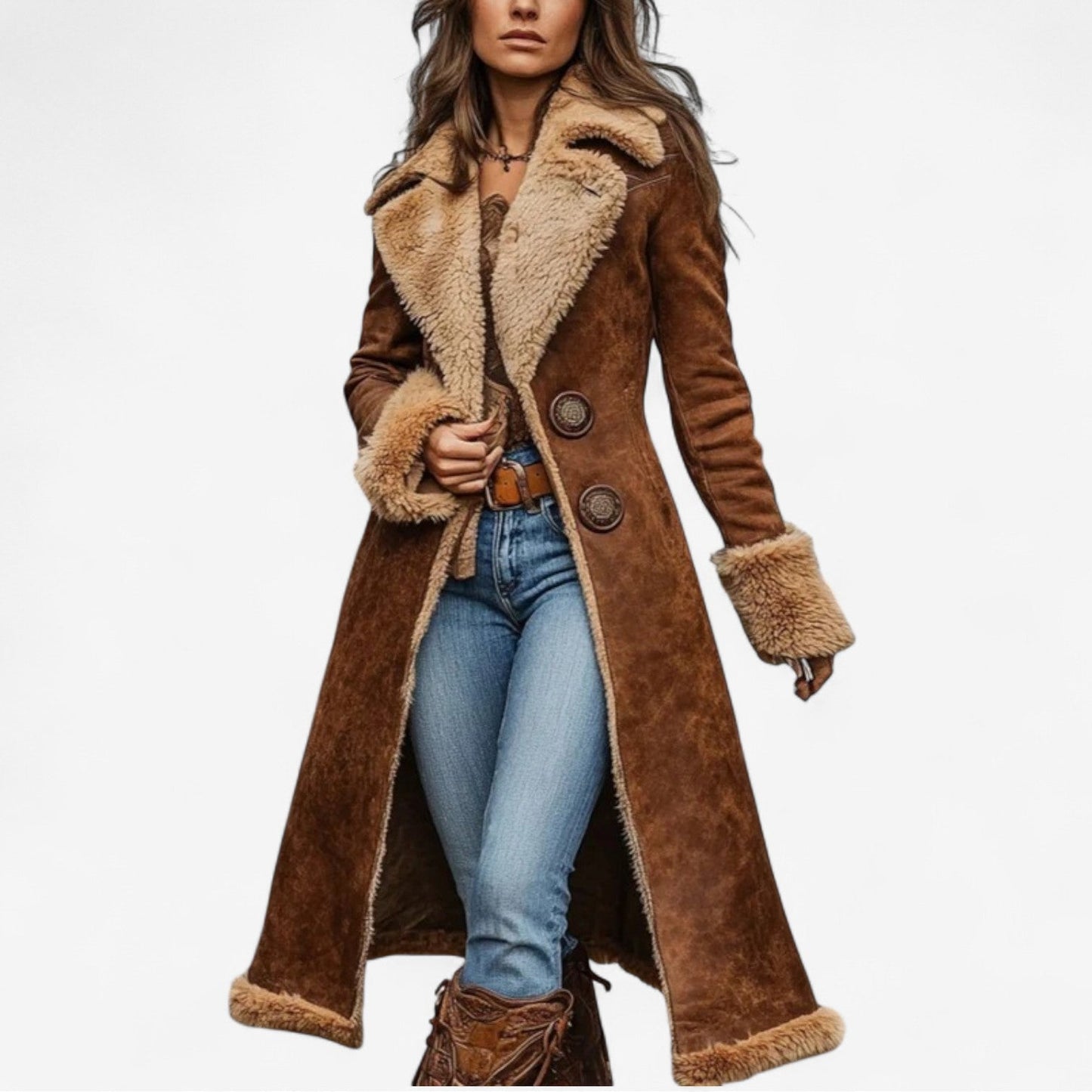 Classic Warm Winter Long Coat with Soft Lining - Lusomart