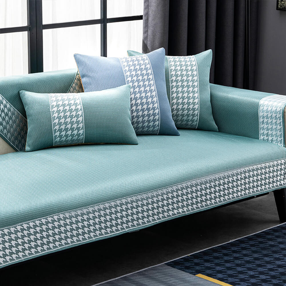 Fresh Gray Patterned Sofa Slipcover
