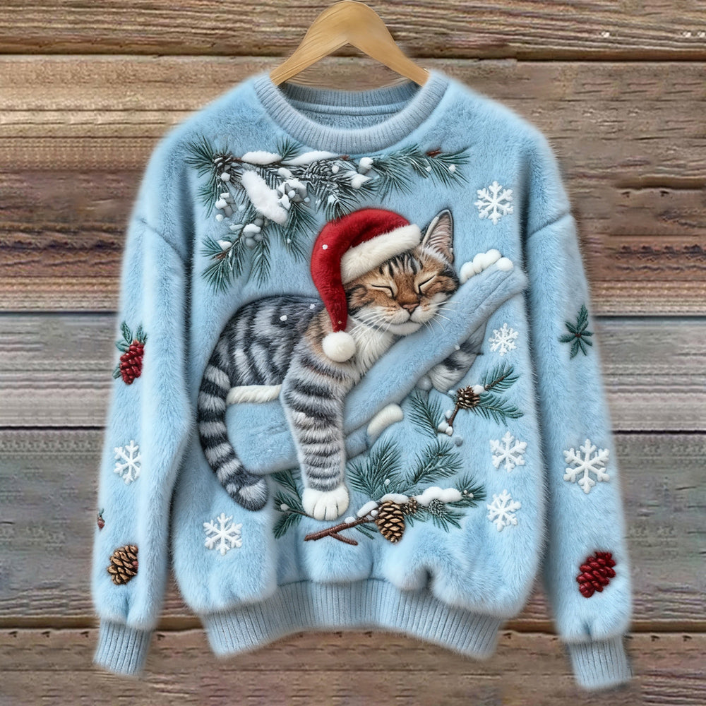 Festive Cat Collection | Cat Christmas Sweater with 3D Appliqué – Cozy Design for Holiday Cheer 6