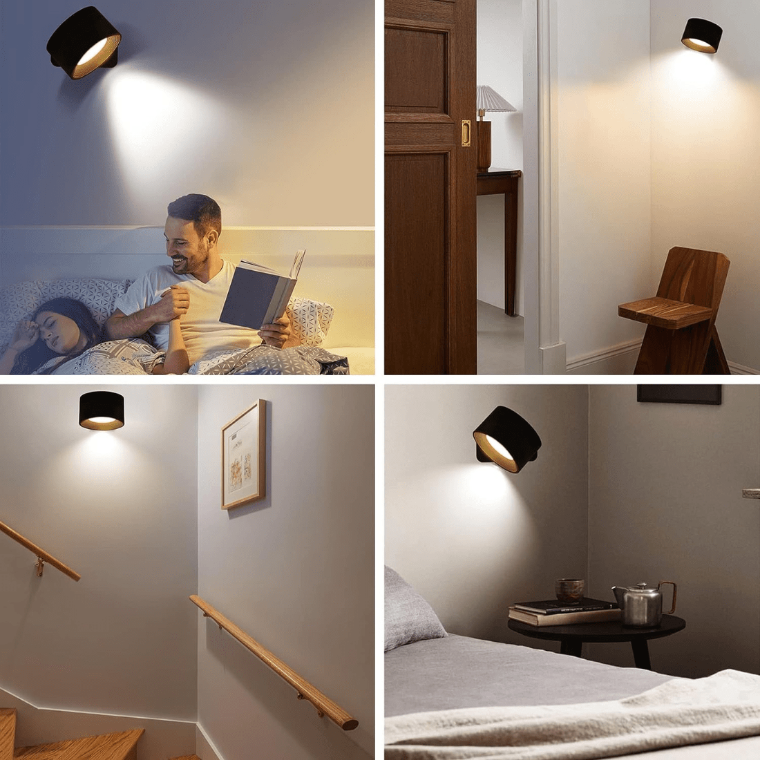 Cordless Rotating LED Wall Light