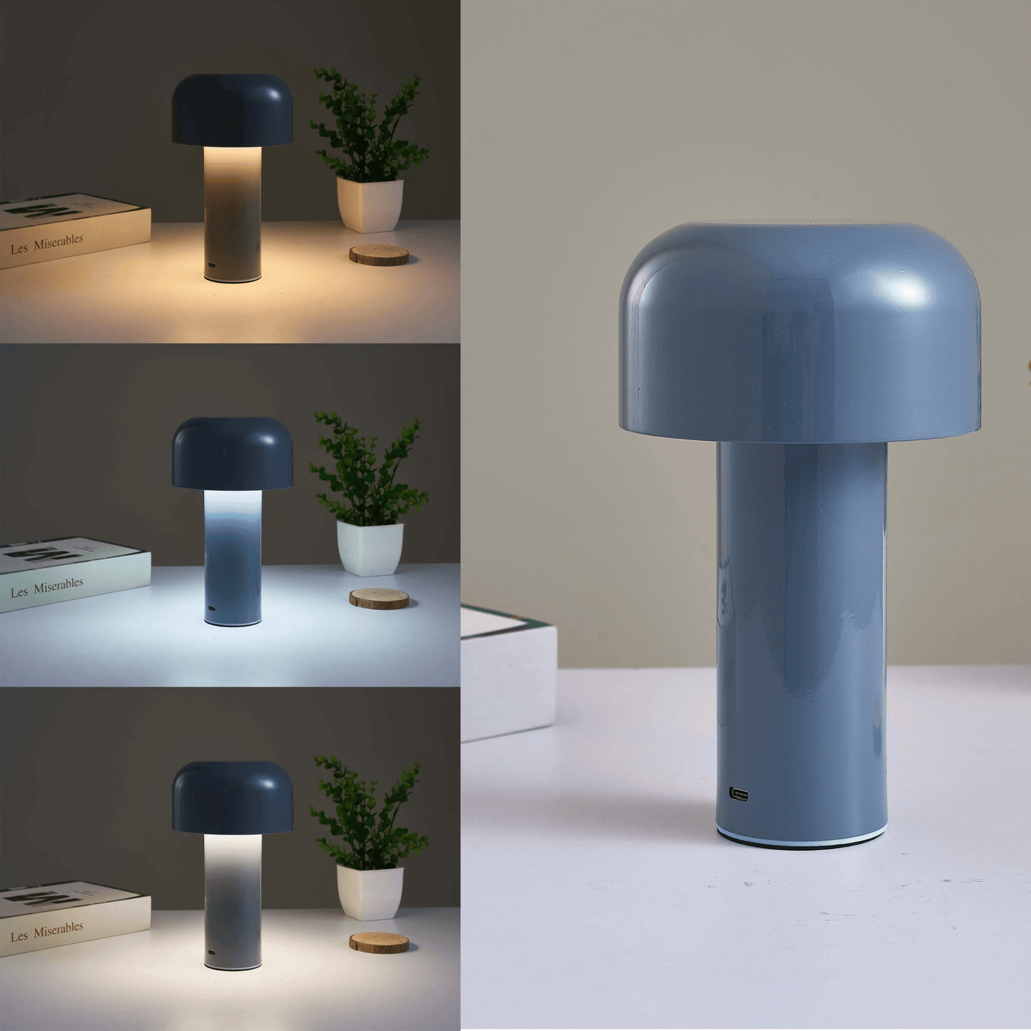 Portable LED Table Lamp In Metal And Glass