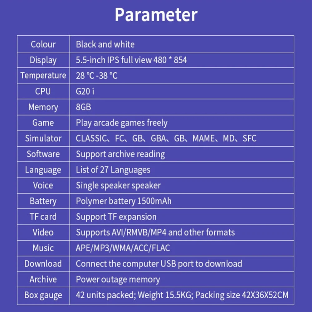 Compact Retro Handheld Gaming Console HD Display
