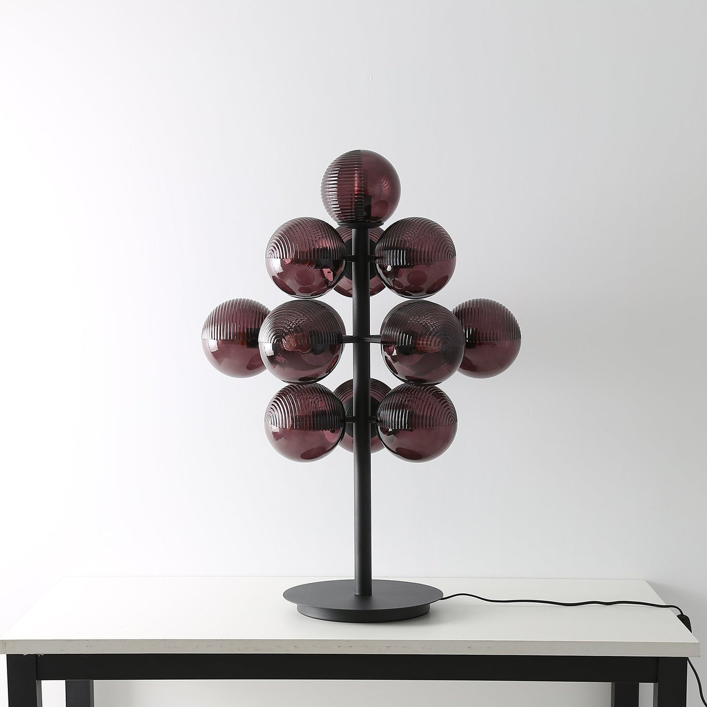 Stylish Purple Glass Desk Lamp