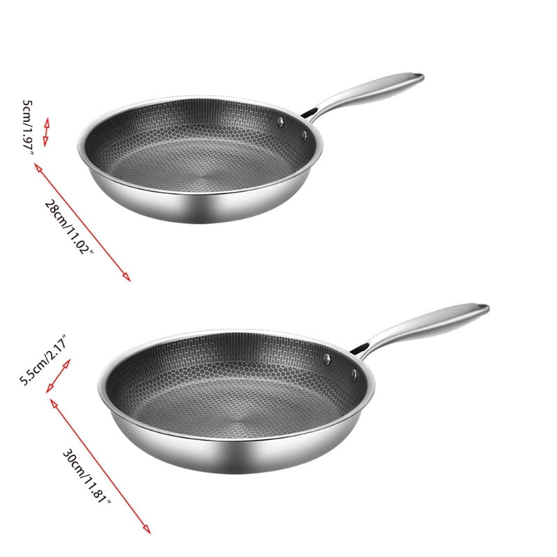 Durable Non-Stick Stainless Steel Frying Pan, All Stovetops
