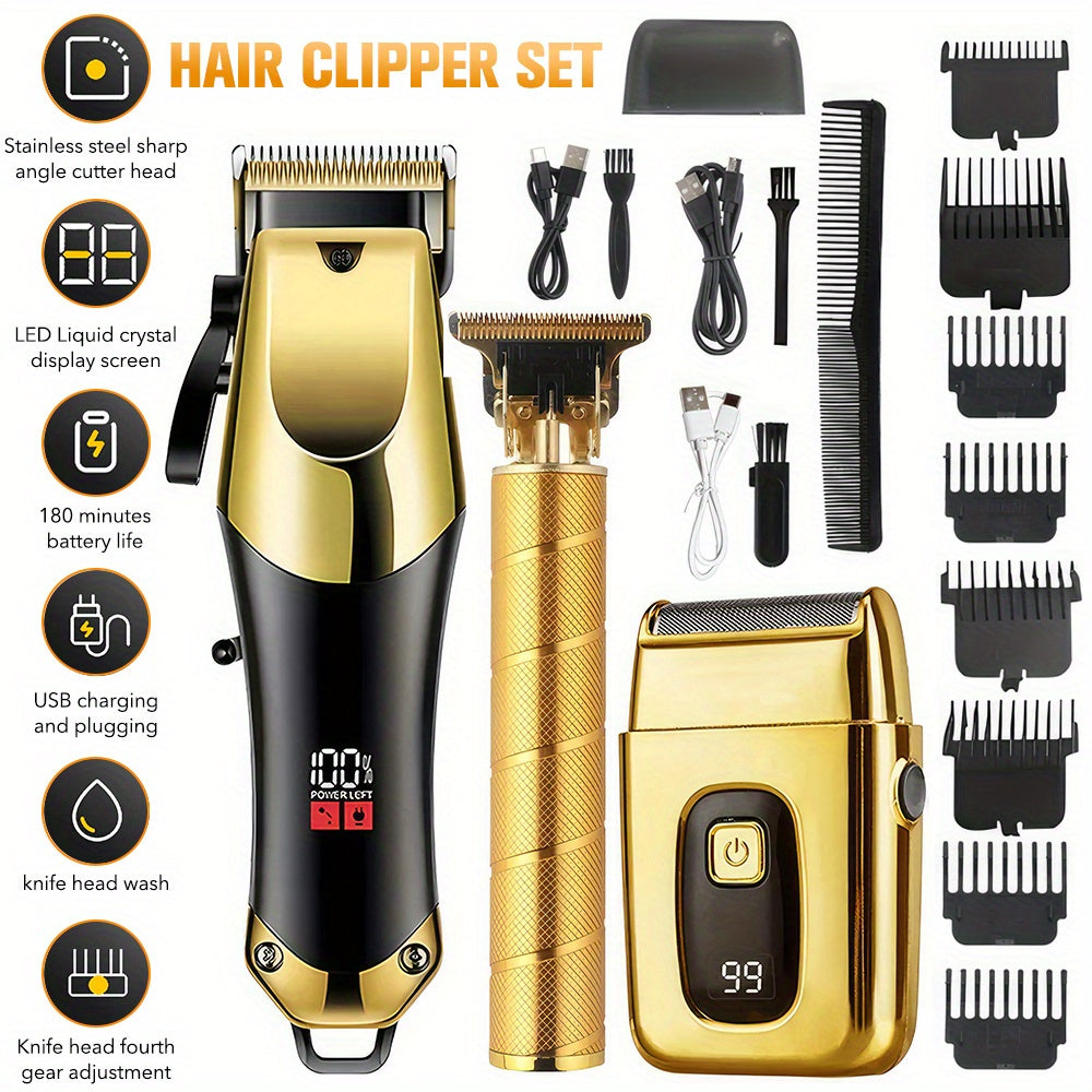 Wireless Rechargeable Hair Trimmer Grooming Kit