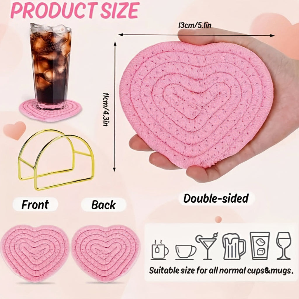 Round Protective Table Mats Heart Shape Coasters