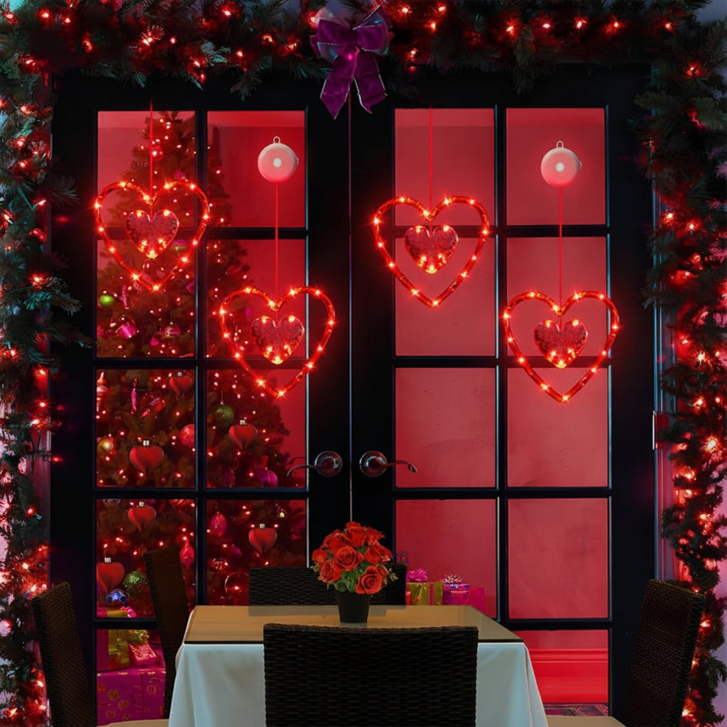 Lovely Heart Shaped LED Window Lights