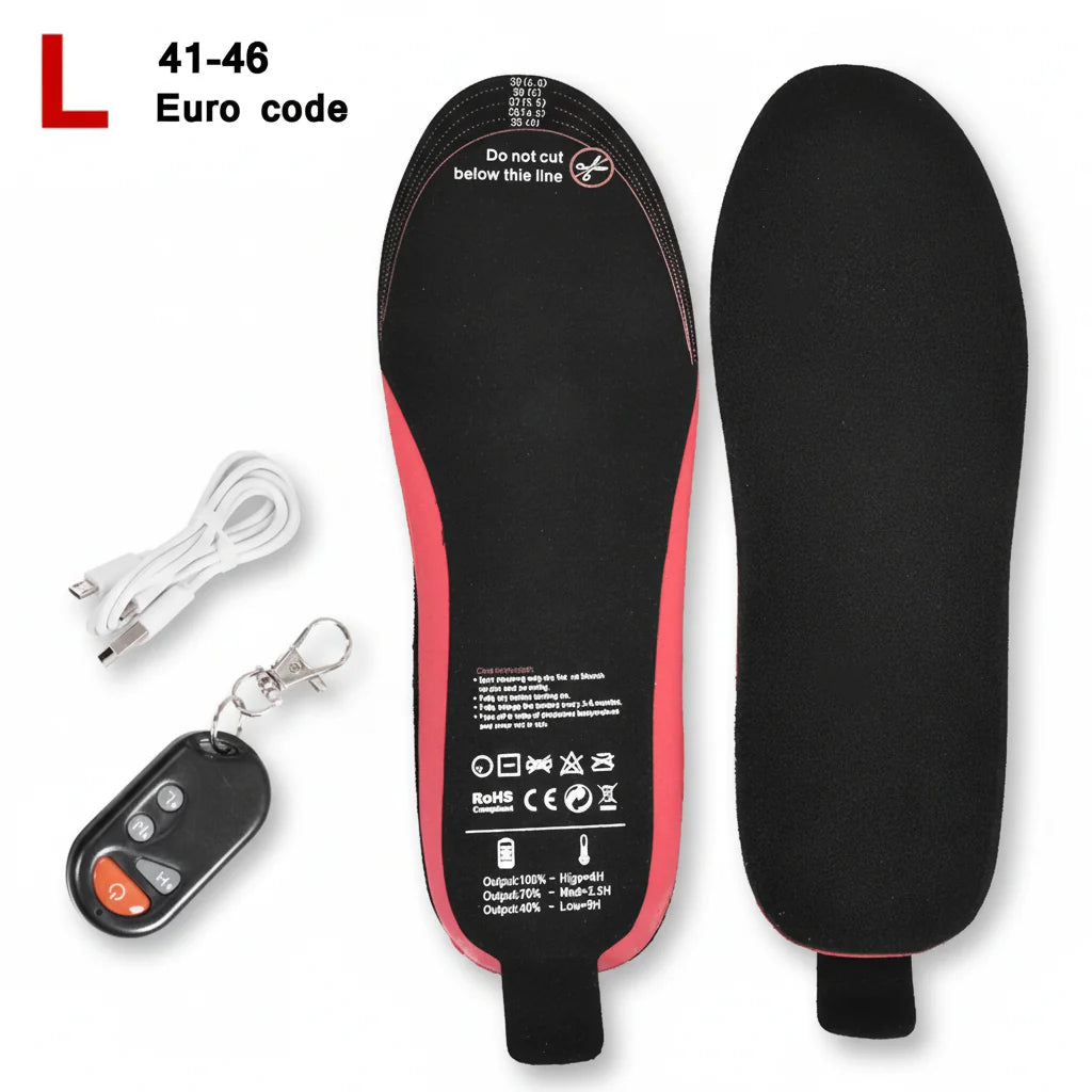 Warm Rechargeable Shoe Insoles with Remote Control