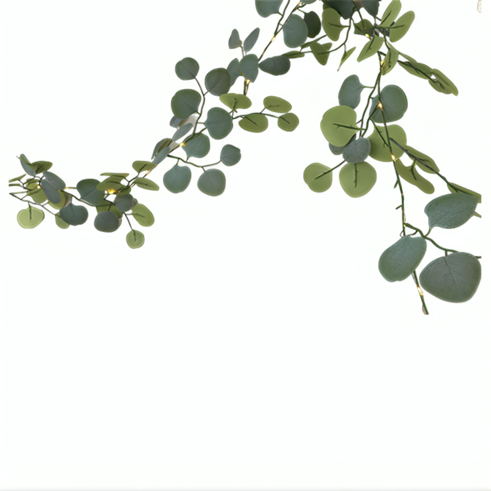 Rustic Eucalyptus LED String Mantle Decoration