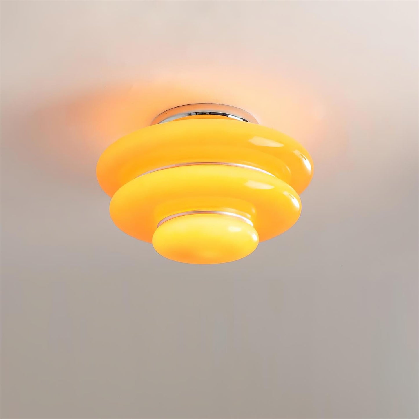 HoneyGlow | Vibrant Retro Glass Ceiling Light Fixture for Dining Room 7