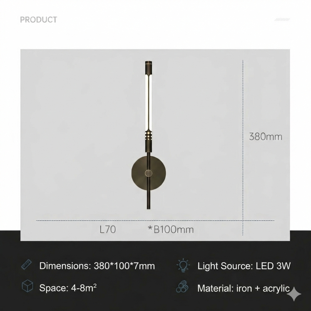 Contemporary LED Glass Indoor Wall Lamp