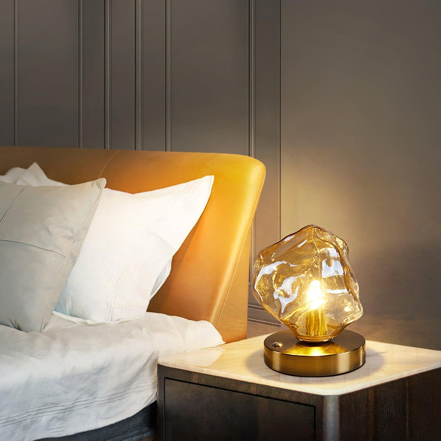 Clear Glass Bedroom Side Lamp