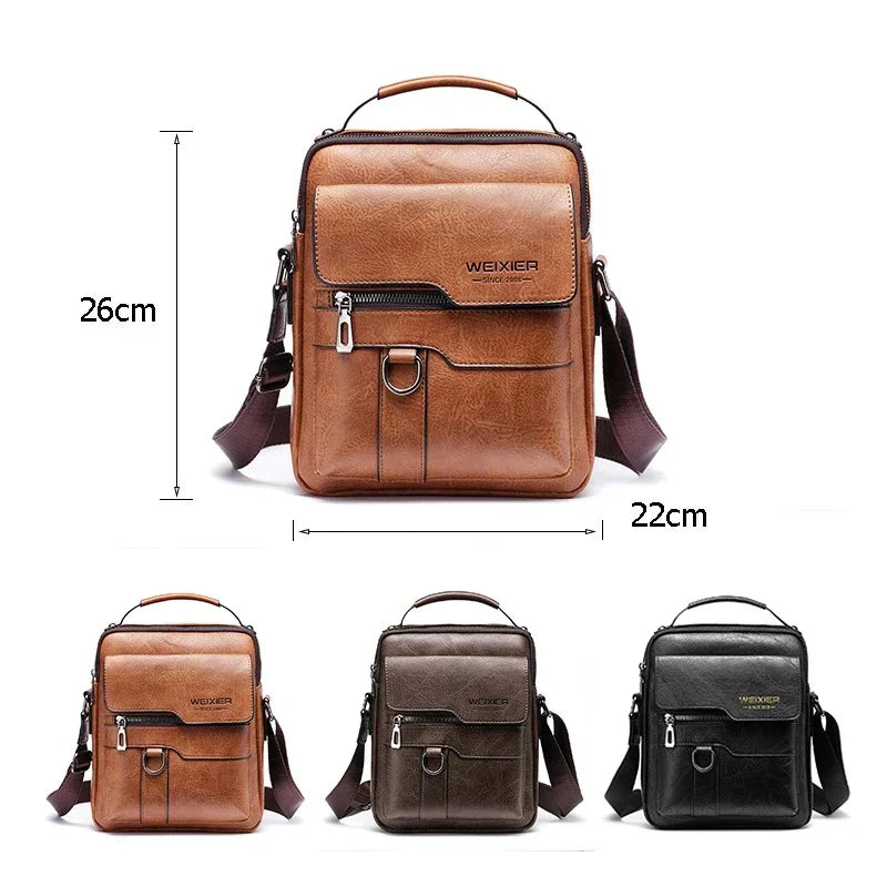 Real Leather Mens Shoulder Bag, Detachable Strap
