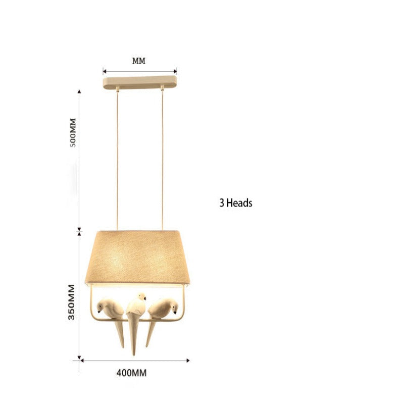 Natural Linen Bird Cage Pendant Light