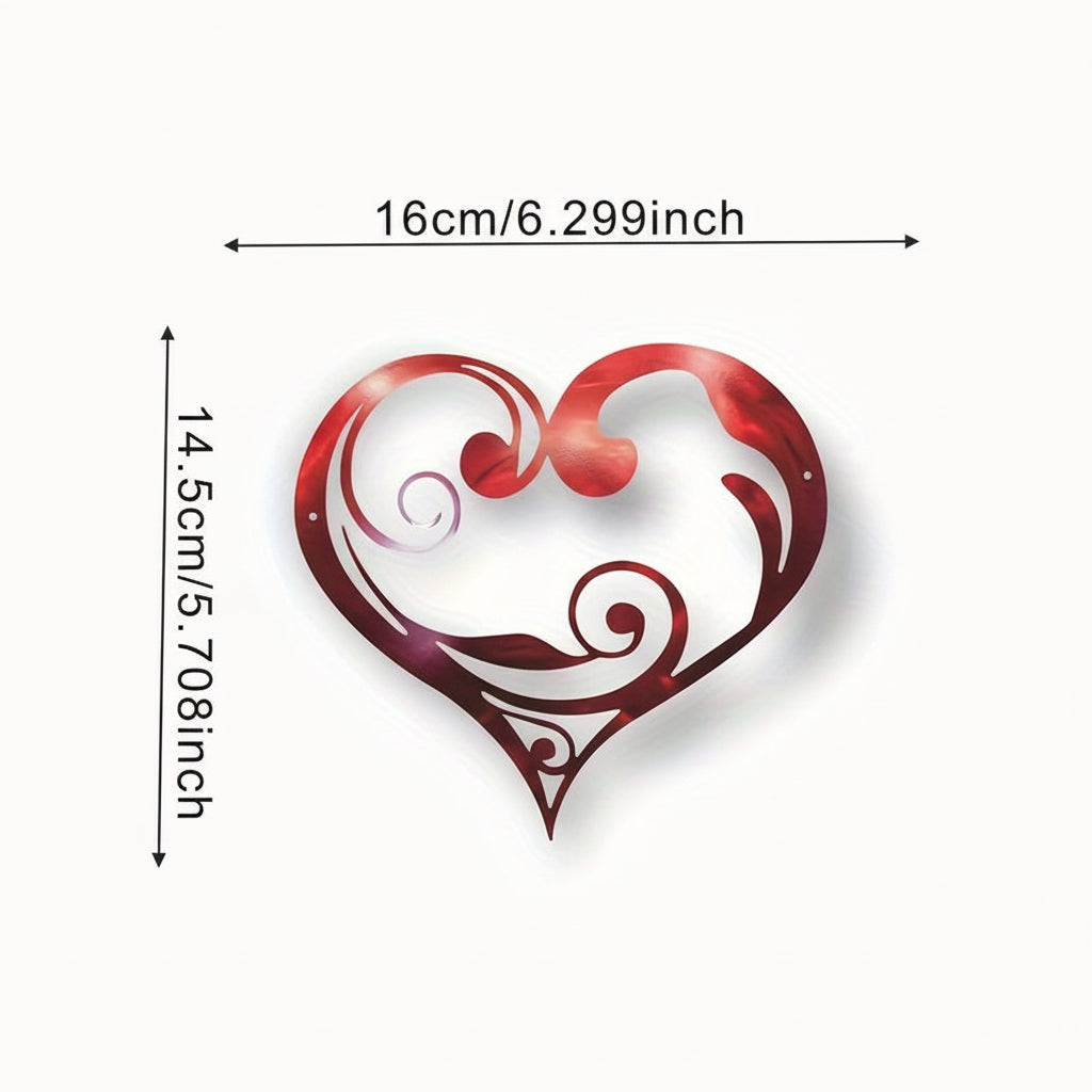 Rustic Metal Heart Flower Wall Decoration Home Accent