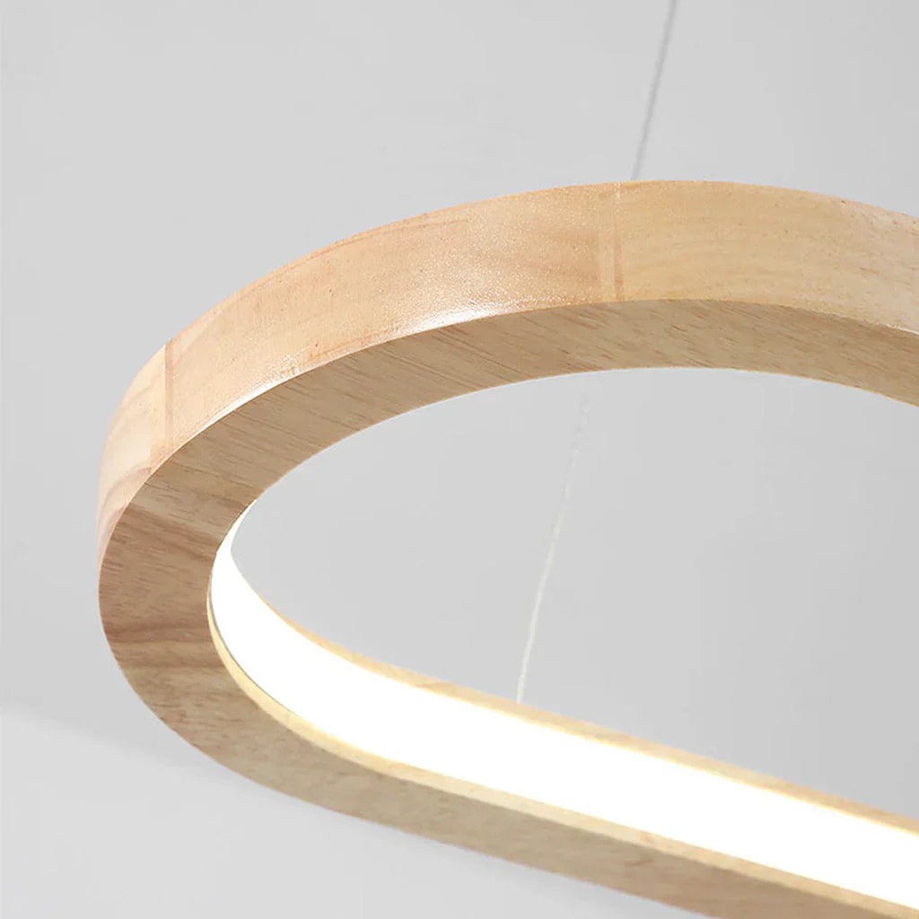Simple Wooden Pendant Light, Adjustable Dining Lamp